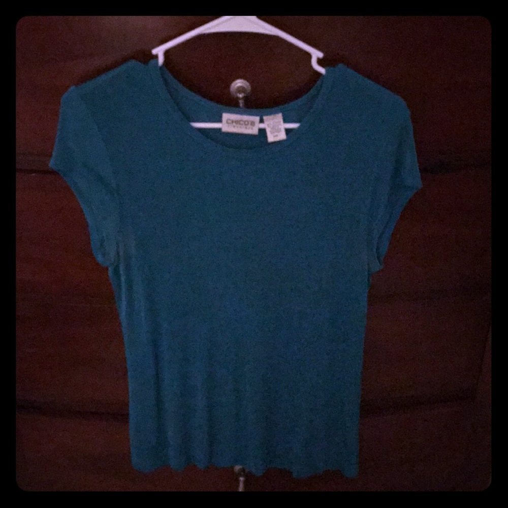 Blue shirt Chico’s travelers